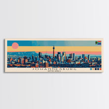 Load image into Gallery viewer, Johannesburg, South Africa Panoramic Canvas Print, Johannesburg, South Africa Painting, South Africa Art, Johannesburg Travel Poster, Travel Art, Guest Room Painting

