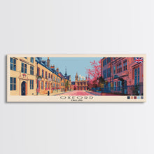 Load image into Gallery viewer, Oxford, England Panoramic Canvas Print, Oxford, England Painting, England Art, Oxford Travel Poster, Travel Art, Living Room Painting
