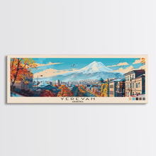 Load image into Gallery viewer, Yerevan, Armenia Panoramic Canvas Print, Yerevan, Armenia Painting, Armenia Art, Yerevan Travel Poster, Travel Art, Guest Room Painting
