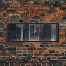 Carregar imagem no visualizador da galeria, Abstract Buildings Canvas Print, Urban Art, City Art, Cityscape, Skyline, Monochromatic, Wall Decor, Panoramic, Wall Art, Canvas Print
