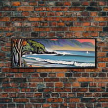 Carregar imagem no visualizador da galeria, Abstract Beach Canvas Art Print, Sea, Ocean, Seascape, Nature, Waves, Beach House Art, Wall Decor, Panoramic, Wall Art, Canvas Print
