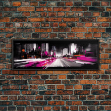 Carregar imagem no visualizador da galeria, Abstract City Art Print, Abstract Framed Canvas Print, Skyscrapers, Urban Art Wall Decor, Wall Decor, Panoramic, Wall Art, Canvas Print
