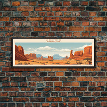 Carregar imagem no visualizador da galeria, Arches National Park, Panoramic Utah Travel Art, National Park Print, Minimalist Travel Art, Midcentury Modern Style Landscape
