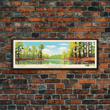 Cargar imagen en el visor de la galería, Congaree National Park, Panoramic South Carolina Travel Art, National Park Print, Minimalist Travel Art, Midcentury Modern Style Landscape
