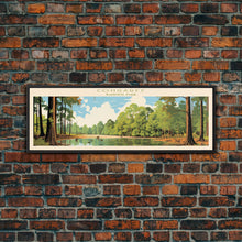 Cargar imagen en el visor de la galería, Congaree National Park, Panoramic South Carolina Travel Art, National Park Print, Minimalist Travel Art, Midcentury Modern Style Landscape
