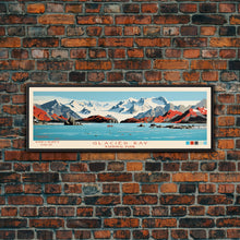 Carregar imagem no visualizador da galeria, Glacier Bay National Park, Panoramic Alaska Travel Art, National Park Print, Minimalist Travel Art, Midcentury Modern Style Landscape
