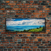 Load image into Gallery viewer, Blue Ridge Mountains Panoramic Wall Art, Bluebridge Mountains National Parkway, Beautiful Cabin Decor, Boho Photography Wall Art Print
