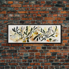 Carregar imagem no visualizador da galeria, Apple Tree Leaves Wall Art, Ready To Hang Canvas Print, Panoramic Art, Floral Arrangement Wall Decor
