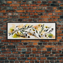 Carregar imagem no visualizador da galeria, Apple Tree Leaves Wall Art, Ready To Hang Canvas Print, Panoramic Art, Floral Arrangement Wall Decor, Above Bed, Above Couch, Above Sofa
