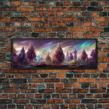 Load image into Gallery viewer, RPG Art, High Fantasy Forest Wall Art, Ready To Hang Canvas Print, Panoramic Art, Fantasy RPG Concept Art
