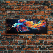 Cargar imagen en el visor de la galería, Betta Fish Painting Wall Art, Framed Canvas Print, Siamese Fighting Fish, Aquarium Wall Art, Colorful Pet Fish painting
