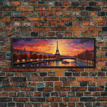 Carregar imagem no visualizador da galeria, An Evening In Paris, Van Wogh Inspired Eiffel Tower Painting Canvas Print, Retro Modern Paris France Decor
