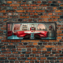 Carregar imagem no visualizador da galeria, Atomic Age Scifi Style 1950s Diner Booth Wall Art, Framed Canvas Print, MCM, Midcentury Modern Wall Art, Diner Decor
