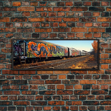 Carregar imagem no visualizador da galeria, Abandoned Train Tracks, Urban Decay Graffiti Photography, Framed Canvas Print, Industrial Loft Decor, Loft Wall Art, Urban Art
