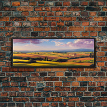 Carregar imagem no visualizador da galeria, Beautiful Italian Villa and Countryside, Extra Large Wall Art, Framed Panoramic Canvas Print, Framed Wall Decor
