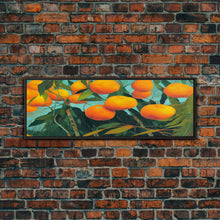 Carregar imagem no visualizador da galeria, Florida Orange Trees, Abstract Art, Extra Large Wall Art, Framed Panoramic Canvas Print, Framed Wall Decor
