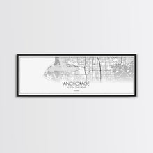 Load image into Gallery viewer, Panoramic Anchorage City Map, Alaska Art, Map Print, Minimalist Wall Art, Canvas Art, Housewarming Gift, Street Map Art, Closing Gift
