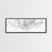 Load image into Gallery viewer, Panoramic Birmingham City Map, Alabama Art, Map Print, Minimalist Wall Art, Canvas Art, Housewarming Gift, Street Map Art, Closing Gift
