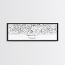 Load image into Gallery viewer, Panoramic Birmingham City Map, United Kingdom Art, Map Print, Minimalist Wall Art, Canvas Art, Housewarming Gift, Street Map, Closing Gift
