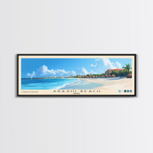 Carregar imagem no visualizador da galeria, Arashi Beach, Aruba Panoramic Print, Vacation Gift, Aruba Wall Art, Beach Painting, Beach Decor, Large Wall Art, Wood Frame Art
