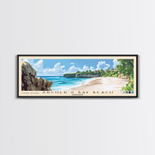 Carregar imagem no visualizador da galeria, Archer’s Bay Beach, Barbados Panoramic Beach Print, Vacation Gift, Barbados Wall Art, Framed Canvas Print, Framed Beach Painting
