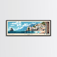 Carregar imagem no visualizador da galeria, Atrani, Italy Panoramic Print, Vacation Gift, Italy Wall Art, Beach Painting, Beach Decor, Beach Or Lakehouse Art
