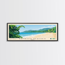 Carregar imagem no visualizador da galeria, Bamboo Beaches, Jamaica Panoramic Print, Vacation Gift, Jamaica Wall Art, Beach Painting, Beach Decor, Large Wall Art, Wood Frame Art
