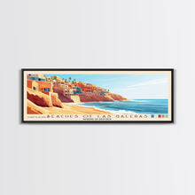 Carregar imagem no visualizador da galeria, Beaches of Las Galeras, Dominican Republic Panoramic Beach Print, Vacation Gift, Dominican Republic Wall Art, Framed Canvas Print, Framed Beach Painting
