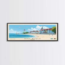 Carregar imagem no visualizador da galeria, Binz Beach, Germany Panoramic Print, Vacation Gift, Germany Wall Art, Beach Painting, Beach Decor, Large Wall Art, Wood Frame Art

