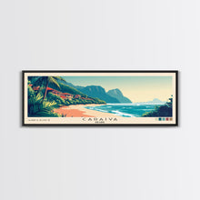 Carregar imagem no visualizador da galeria, Caraíva, Brazil Panoramic Print, Vacation Gift, Brazil Wall Art, Beach Painting, Beach Decor, Large Wall Art, Wood Frame Art
