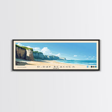 Carregar imagem no visualizador da galeria, D-Day beaches, France Panoramic Beach Print, Vacation Gift, France Wall Art, Framed Canvas Print, Framed Beach Painting
