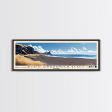 Load image into Gallery viewer, Djúpalónssandur Beach, Iceland Panoramic Print, Vacation Gift, Iceland Wall Art, Vacation Wall Art, Vacatation Memories, Beach Decor, Beach Or Lakehouse Art
