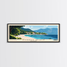 Load image into Gallery viewer, Dobrec Beach, Montenegro Panoramic Print, Vacation Gift, Montenegro Wall Art, Beach Painting, Beach Decor, Beach Or Lakehouse Art
