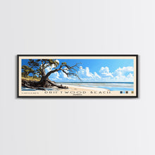 Carregar imagem no visualizador da galeria, Driftwood Beach, Georgia Panoramic Beach Print, Vacation Gift, Georgia Wall Art, Framed Canvas Print, Framed Beach Painting
