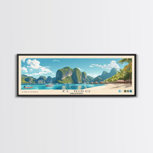 Load image into Gallery viewer, El Nido, Philippines Panoramic Print, Vacation Gift, Philippines Wall Art, Beach Painting, Beach Decor, Large Wall Art, Wood Frame Art
