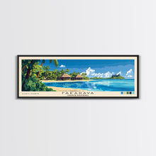Cargar imagen en el visor de la galería, Fakarava, French Polynesia Panoramic Beach Print, Vacation Gift, French Polynesia Wall Art, Framed Canvas Print, Framed Beach Painting
