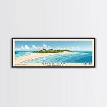 Load image into Gallery viewer, Gibbs Cay, Turks and Caicos Panoramic Print, Vacation Gift, Turks and Caicos Wall Art, Beach Painting, Beach Decor, Large Wall Art, Wood Frame Art
