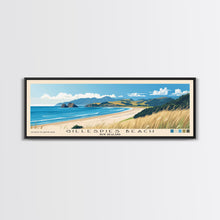 Load image into Gallery viewer, Gillespies Beach, New Zealand Panoramic Beach Print, Vacation Gift, New Zealand Wall Art, Framed Canvas Print, Framed Beach Painting
