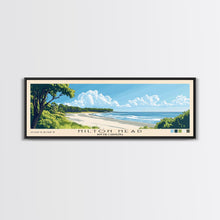 Cargar imagen en el visor de la galería, Hilton Head, South Carolina Panoramic Beach Print, Vacation Gift, South Carolina Wall Art, Framed Canvas Print, Framed Beach Painting
