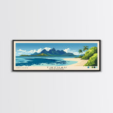 Load image into Gallery viewer, Tikehau, French Polynesia Panoramic Print, Vacation Gift, French Polynesia Wall Art, Beach Painting, Beach Decor, Large Wall Art, Wood Frame Art
