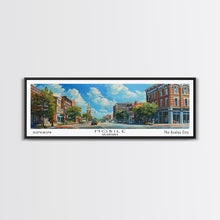 Carregar imagem no visualizador da galeria, Mobile Alabama Panoramic Framed Canvas Print, Watercolor City Art, Office Wall Decor, Travel Poster, Living Room Decor, City Print
