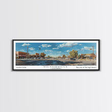 Carregar imagem no visualizador da galeria, Victorville California Panoramic Wall Art, Framed Canvas Print, Retro Style Travel Poster, Unique Home Decor, Artistic Office Piece, Original Gift
