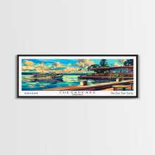 Cargar imagen en el visor de la galería, Chesapeake Virginia Panoramic Travel Poster Framed Canvas Print, Mid Century Modern Art, Pop Art Style, Wall Art Decor, Home Decoration
