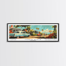 Cargar imagen en el visor de la galería, Chula Vista California Panoramic Painting, Mid Century Modern Framed Canvas Print, Retro Pop Art Travel Poster, Wall Decor, Office Art
