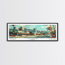 Cargar imagen en el visor de la galería, Tucson Arizona Panoramic Wall Art, Mid Century Modern Framed Canvas Print, Retro Pop Art Travel Poster, Living Room and Office Decor
