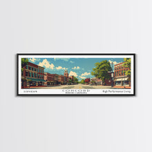 Cargar imagen en el visor de la galería, Concord North Carolina Panoramic Wall Art, Mid Century Modern Framed Canvas Print, Retro Pop Art Travel Poster, City Office Art, Home Decor
