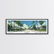 Load image into Gallery viewer, Davie Florida Panoramic Painting, Mid Century Modern Framed Canvas Print, Retro Pop Art Travel Poster, City Wall Art, Home Decor
