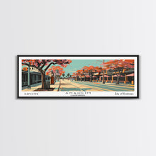 Carregar imagem no visualizador da galeria, Anaheim California Panoramic Painting, Framed Canvas Print, Mid Century Modern Wall Art, Retro Pop Art Travel Poster, Office Decor, City Art
