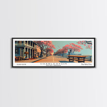 Cargar imagen en el visor de la galería, Charleston South Carolina Panoramic Painting, Framed Canvas Print, Mid Century Modern Wall Art, Retro Pop Art Travel Poster, Home Decor, City Art
