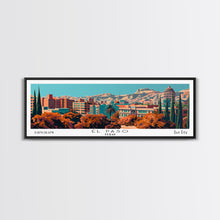 Load image into Gallery viewer, El Paso Texas Panoramic Painting, Framed Canvas Print, Mid Century Modern Wall Art, Retro Pop Art Travel Poster, Home Decor, City Art
